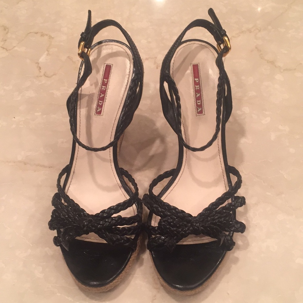 AUTHENTIC PRADA WEDGE SANDALS